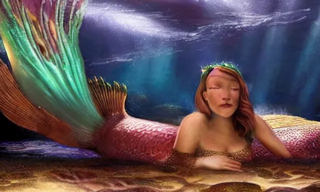 Prompt: mark zuckerberg as a mermaid ruling the ocean, photorealistic, cinematic lighting, highly detailed, extremely realistic