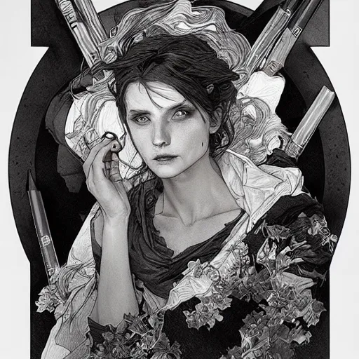 Prompt: amazing lifelike award winning pencil illustration of zombie vivienne westwood trending artgerm greg rutkowski alphonse mucha cinematic