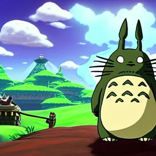 Image similar to Totoro in The Legend of Zelda: The Wind Waker, 4k, UHD