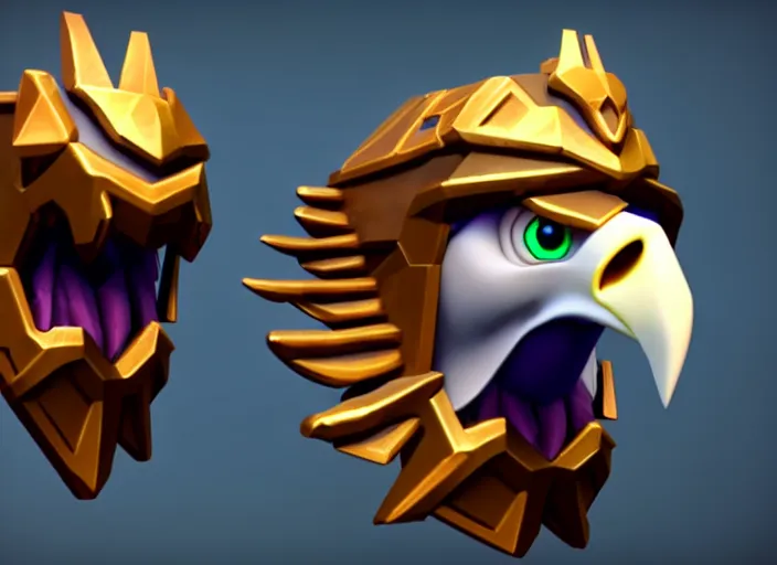 Image similar to eagle head, stylized stl, 3 d render, activision blizzard style, hearthstone style