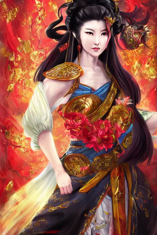 diao chan holding a fan from romance of three kingdoms | Stable ...