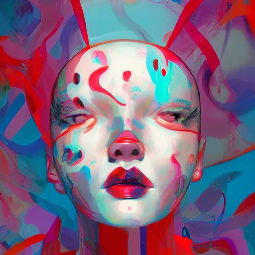 Prompt: abstract female portrait by james jean and Jason Chan