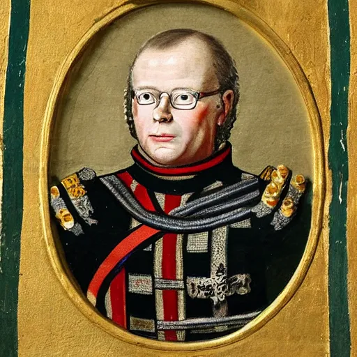 Prompt: medieval painting of carl xvi gustaf