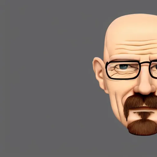 Prompt: walter white caricature made in blender