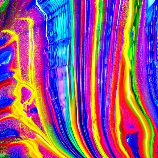 Prompt: glass colorful art relfection beauty refraction rainbow flow