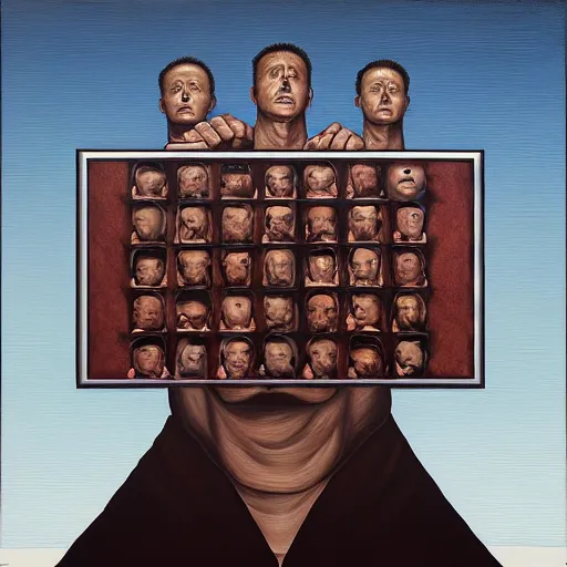 Image similar to in a dream, are all the characters really you? by jeffrey smith, oil on canvas