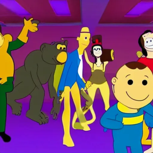 Image similar to curious george at stripclub in fortnite