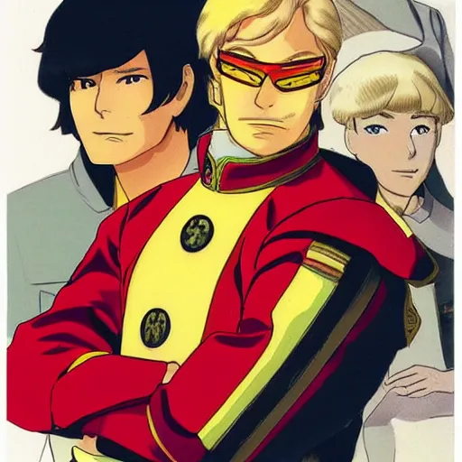 Image similar to a portrait of char aznable and garma zabi , drawn by Yoshikazu Yasuhiko