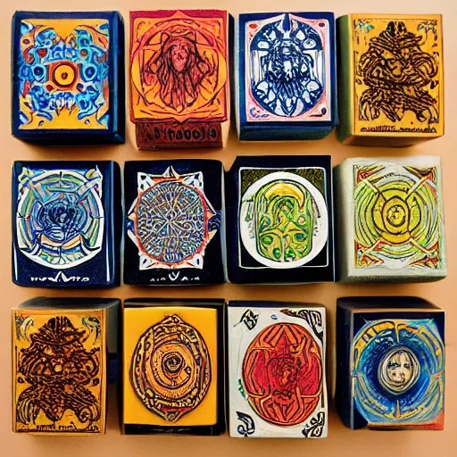 Prompt: vintange dmt shaman matchboxes