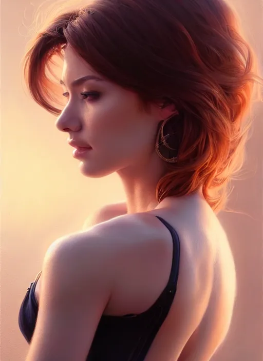 Image similar to photo of a gorgeous young woman in the style of stefan kostic, realistic, sharp focus, 8k high definition, insanely detailed, intricate, elegant, art by stanley lau and artgerm