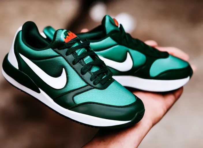 Image similar to product still of Boba Fett signature Nikes, 85mm f1.8