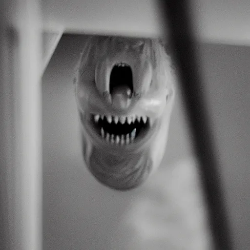 Prompt: waking up to see the monster from under your bed looming over you