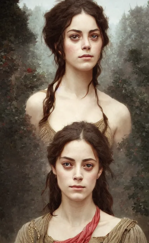 Image similar to kaya scodelario, traditional corsican, intricate, highly detailed, artstation, illustration, jurgens, rutkowski, bouguereau