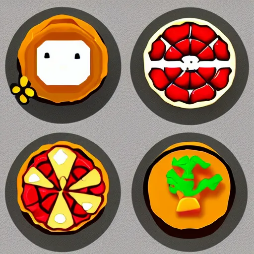 Image similar to Pizza icon,voxel,3D