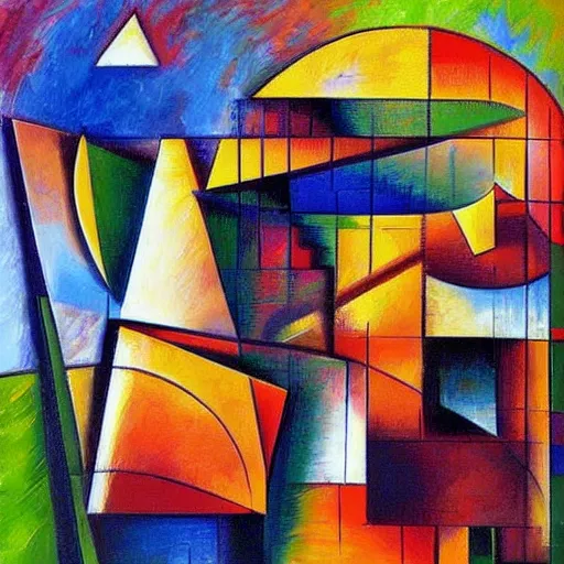 Prompt: intricate, amazing, abstract, cubism, painting by abudel ruzivantz