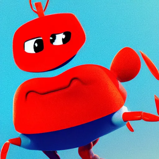 Prompt: a handsome attractive anthropomorphic red crab wearing a blue polo shirt, trending on artstation