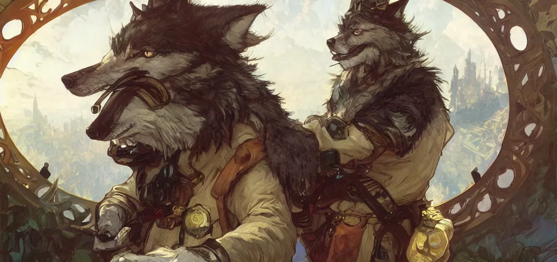 Prompt: furry wolf male with goggles on his head giving a thumbs up by Stanley Artgerm Lau, greg rutkowski, thomas kindkade, alphonse mucha, loish, norman Rockwel