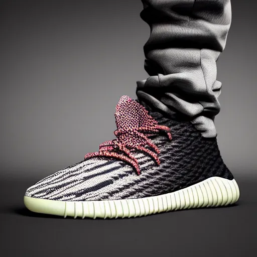 Image similar to subject photography of sneakers, adidas yeezy foam, margiela fusion, balenciaga, balman ultra rendered extreme realism and detail, 8 k, highly detailed, realistic, pbr, surreal, hyper realistic, colorful, direct lighting, 3 5 mm photo, photorealistic, sharp focus,