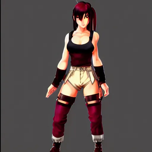 Image similar to character dresses reference sheet of Tifa from FF7