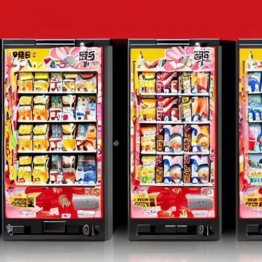 Image similar to a beautiful picture of japanese vending machines trending on artstation