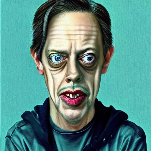 Prompt: a detailed portrait of Steve Buscemi as a squid in the style junji ito, 8k, ornate, intricate