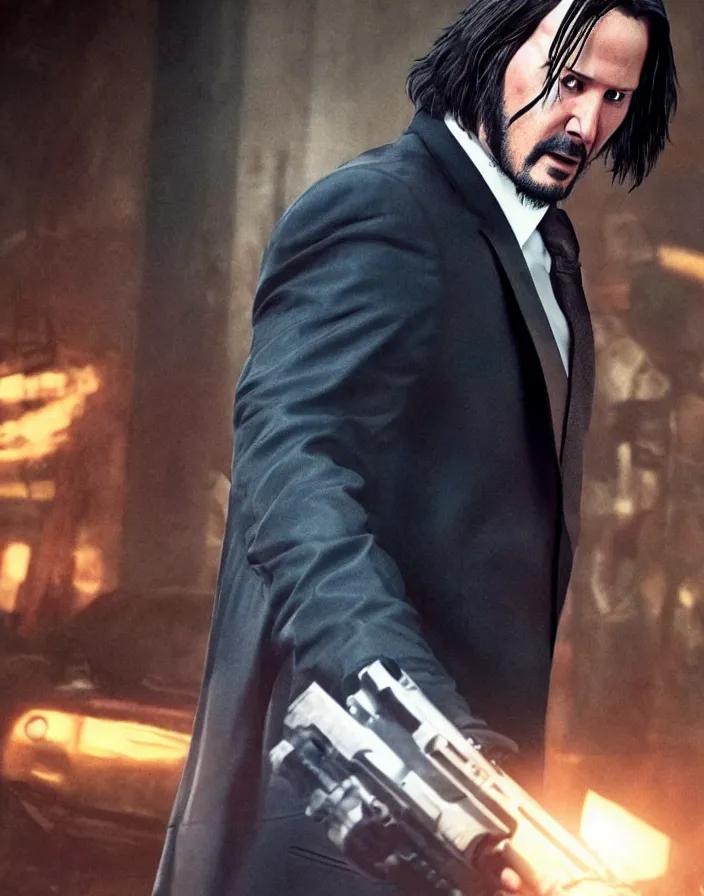 Image similar to Keanu reeves as john wick by pixar,