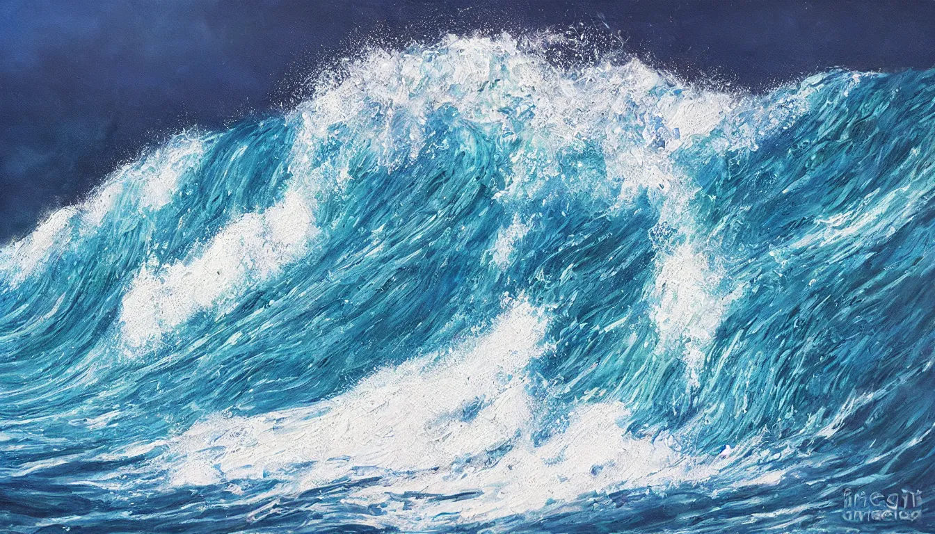 Image similar to ocean wave barrel, photorealistic painting