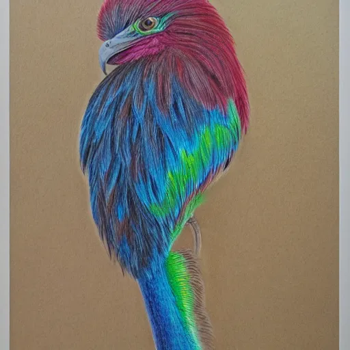 Image similar to a color pencil drawing of a quetzal by natalia rojas and ana maria martinez jaramillo, pastel color, in the style of wingspan artworks, realistic graphite, high quality, artstation, 4 k, realism, photorealism, fine art