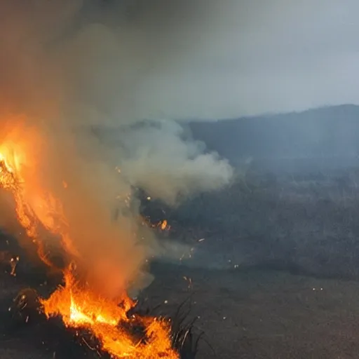 Image similar to a fire sword is falling from sky to earth