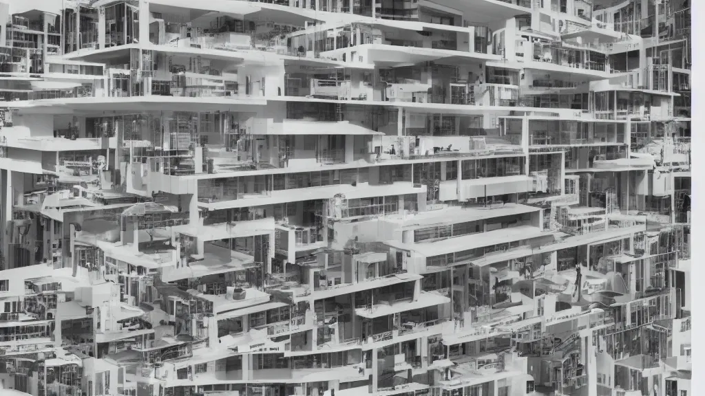 Prompt: “a collage made by Richard Meier, design process, detailed scan, papier collé”