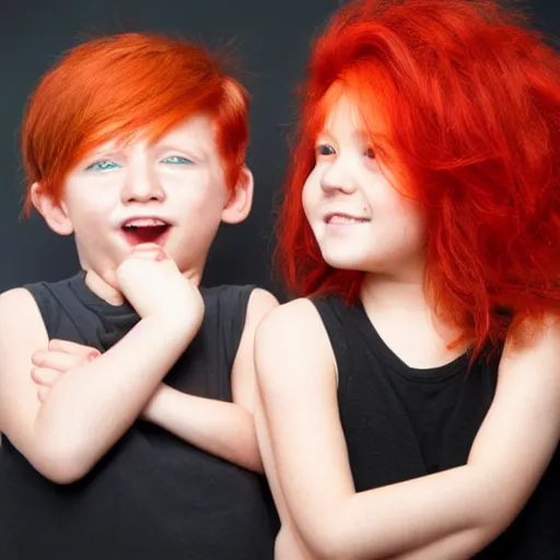 Image similar to photograph of red hair twins boy and girl