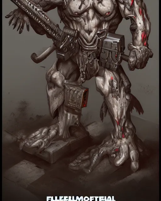 Image similar to fleshmetal obliterator with guns, trending on artstation