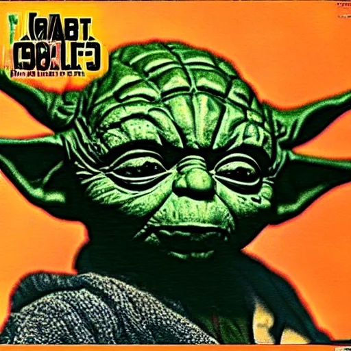 Image similar to yoda on 1 9 9 0 s rap album