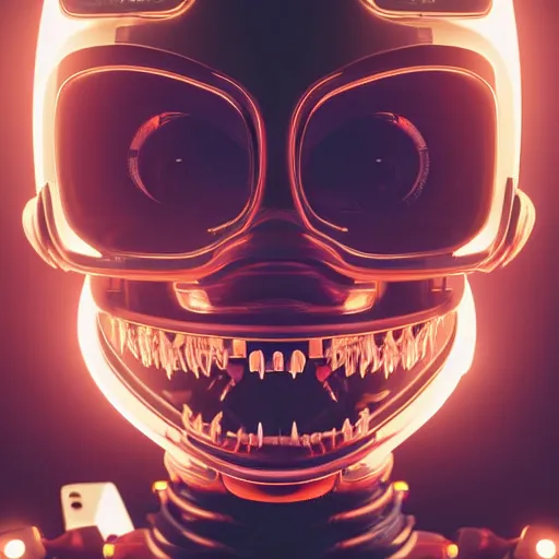 Image similar to portrait of a robot that is a soundcloud robot full of face tattoos and grills in its teeth, stunning photo, cinematic lighting, perfect composition, 8K, ultra-detailed , Trending on artstation, Octane render, Unreal Engine, highly detailed