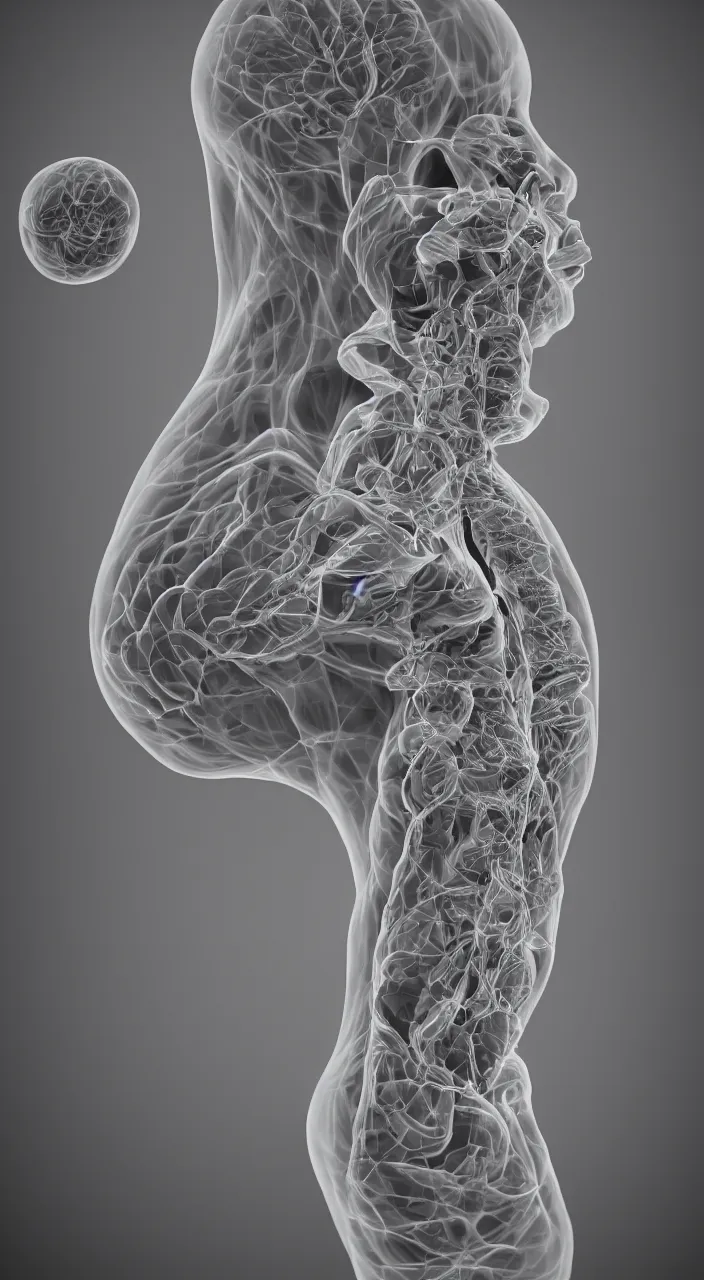 Prompt: a ceramic windpipe in the shape of a human oesophagus blowing fractal vapour, in the style of a medical drawing, unreal engine, dynamic lighting, 8k,