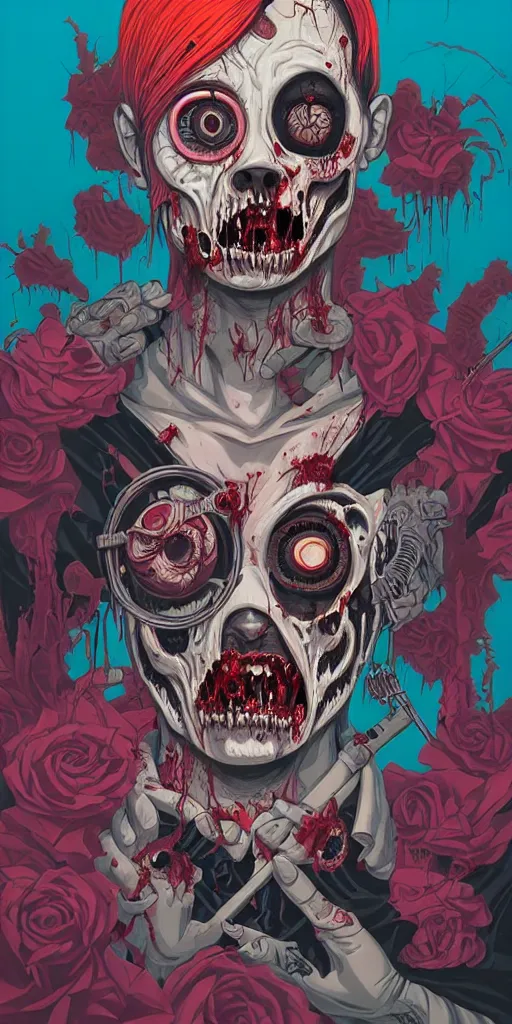 Prompt: a zombie punk band, tristan eaton, victo ngai, artgerm, rhads, ross draws