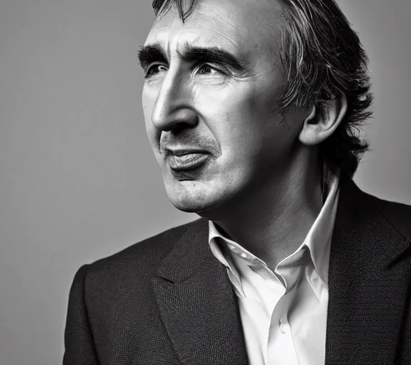 Image similar to a very ugly studio photograph of Steve Coogan; f/1.4; 90mm