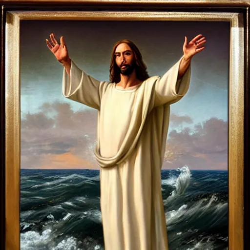 Image similar to Jesus Christ parting the seas
