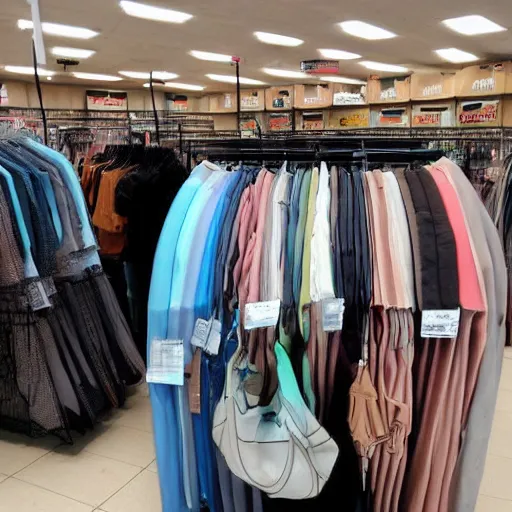 Image similar to realistic photograph of a clearance bin at a clothing store