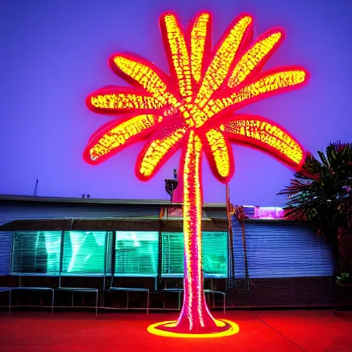 Prompt: an neon light palm tree, n 9