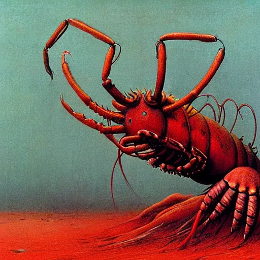 Image similar to lobster demon by beksinski