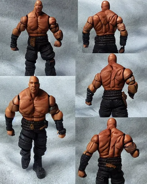 Image similar to dwayne johnson action figure. dnd, high fantasy. royo, artgem, wlop