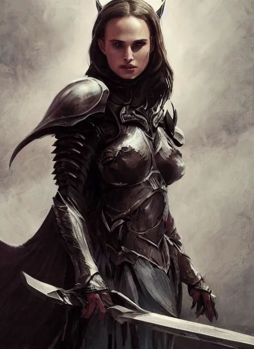 Image similar to young natalie portman, legendary warrior, warframe, lord of the rings, tattoos, decorative ornaments, battle armor, carl spitzweg, ismail inceoglu, vdragan bibin, hans thoma, greg rutkowski, alexandros pyromallis, cute, perfect face, detailed, sharply focused, centered, rule of thirds, photorealistic shading