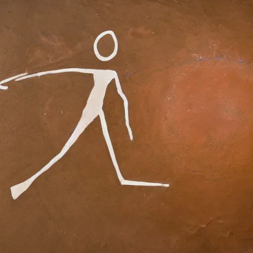 Image similar to Ancient cave painting of a basketball player, photo