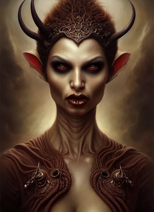 Image similar to ricky gerwais as an devil, aesthetic, fine art, intricate, elegant, highly detailed, realistic hair, centered, digital painting, art station, conceptual art, soft, sharp focus, illustration, artwork, artgerm, tomasz alen kopera, peter mohrbacher, donato giancola, wlop, boris vallejo