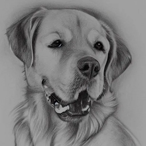 Image similar to beautiful pencil drawing of a golden retriever with karim benzema - - width 1 0 2 4