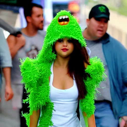 Image similar to selena gomez as celery monster