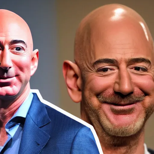 Prompt: a hairy man with the face of Jeff Bezos