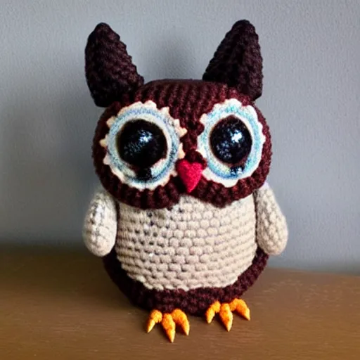 Image similar to a owl amigurumi