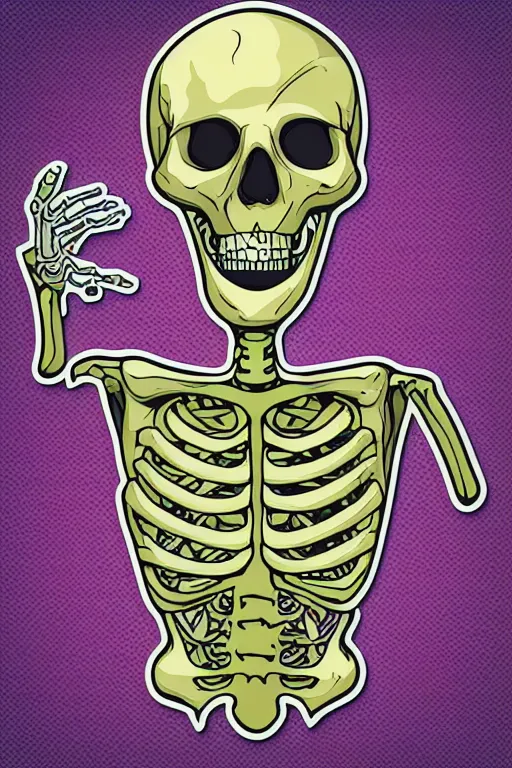 Image similar to Drug addict skeleton, sticker, andromorphic, colorful, illustration, highly detailed, simple, smooth and clean vector curves, no jagged lines, vector art, smooth